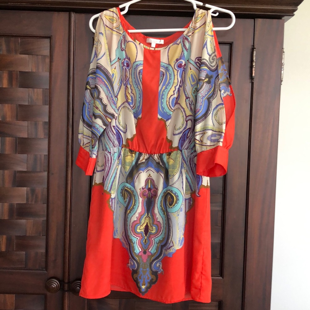 Orange and Blue causal dress